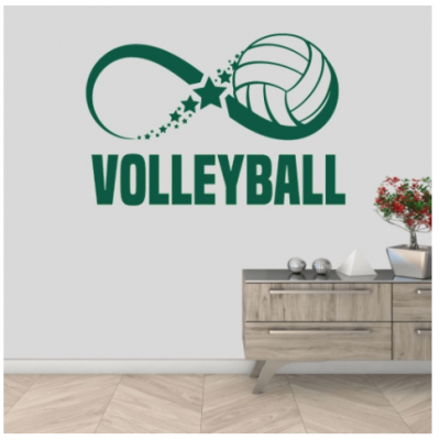 Spor Salonlarına Özel Infinity Voleybol   Duvar Yazısı Cam Vitrin Sticker Yapıştırma