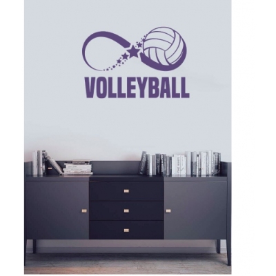 Spor Salonlarına Özel Infinity Voleybol   Duvar Yazısı Cam Vitrin Sticker Yapıştırma