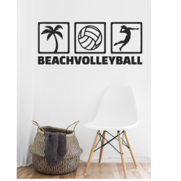 Spor Salonlarına Özel Beach Volleyball  Duvar Yazısı Cam Vitrin Sticker Yapıştırma