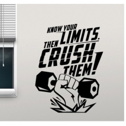 Know Your Limits. Then Crush Them Yazısı Spor Salonu Duvar Stickerı