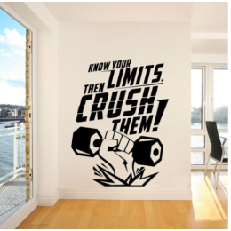 Know Your Limits. Then Crush Them Yazısı Spor Salonu Duvar Stickerı