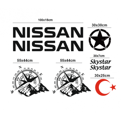 Picap Yarı Kamyon Tarzı Araçlar İçin  Sticker Seti, Aracın Markası Pusula Army Sticker Skystar Araba- Araç, Oto Set Sticker
