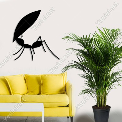 Büyük Yaprağı Taşıyan Karınca Duvar Oda Ev Aksesuarı Ahşap Tablo 46x50cm