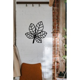 Kavisli Kestane Yaprağı Ahşap Tablo Duvar Oda Ev Aksesuarı