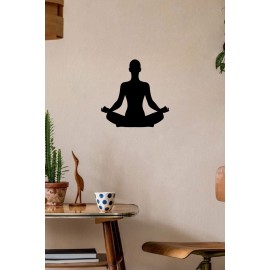 Oturan Adam Yoga Pozisyonu Ahşap Tablo Duvar Oda Ev Aksesuarı