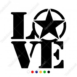 Army Sticker ve Love Yazısı Sticker Yapıştırma Araba Sticker, Oto Sticker, Araba Çıkartmaları, Jeep için Aksesuarlar, 4X4 Sticker, Laptop ve Duvar için