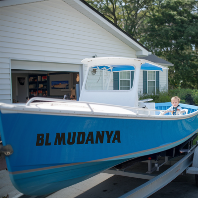 BL MUDANYA Tekne Adı Stickerı - Kişiye Özel Vinyl Tekne Yazısı | Suya Dayanıklı Nautical Sticker
