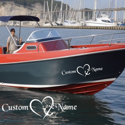 Gemiye Tekneye Özel İsimli Sticker Çapa kalpli Özel Tekne Sticker, Vinyl Sticker, Boat Sticker Gemiye Tekneye Özel İsimli Sticker Çapa kalpli Özel Tekne Sticker, Vinyl Sticker, Boat Sticker