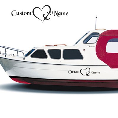 Gemiye Tekneye Özel İsimli Sticker Çapa kalpli Özel Tekne Sticker, Vinyl Sticker, Boat Sticker Gemiye Tekneye Özel İsimli Sticker Çapa kalpli Özel Tekne Sticker, Vinyl Sticker, Boat Sticker