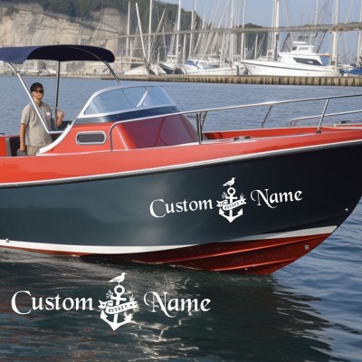 Gemiye Tekneye Özel Tasarım Sticker Çapa Martı Özel Tekne Sticker, Vinil Sticker, Tekne Sticker 