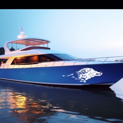 Yaban Domuzu Tekne Sticker, Vinil Sticker, Tekne Sticker 