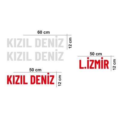 Kişiye Özel kızıl Deniz Boat Tekne Sticker, Vinyl Sticker, Boat Sticker (Set 5 adet Sağ Sol Olacak Şekilde)