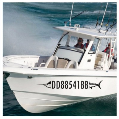 Kişiye ve Tekneye Özel Kayıt Sayılar Yazısı İsim Sticker 