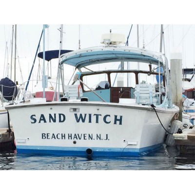 Kişiye ve Tekneye Özel Sand Witch Yazısı İsim Sticker 