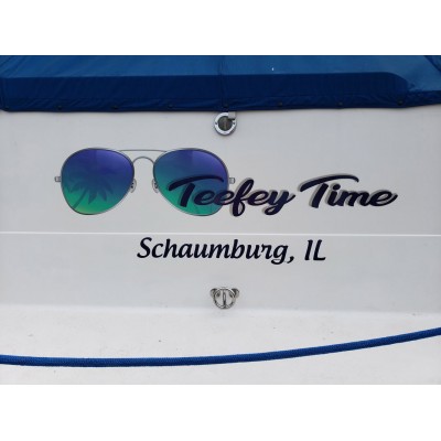 Kişiye ve Tekneye Özel Teefey Time Yazısı İsim Sticker 