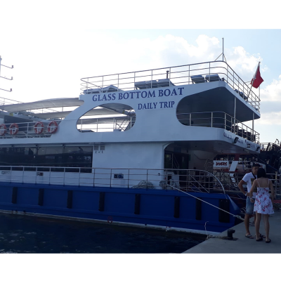 Tekneye Yat'a Özel Glass Bottom Boat Yazısı Sticker Yapıştırma 