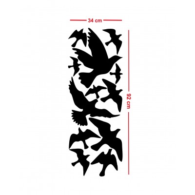 Kuş Sürüsü Uçuşan Kuşlar Serisi Duvar Sticker Yapıştırma