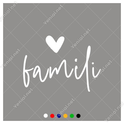 El Yazısı ile Yazılmış Famili Duvar Yazısı Sticker 60x43cm