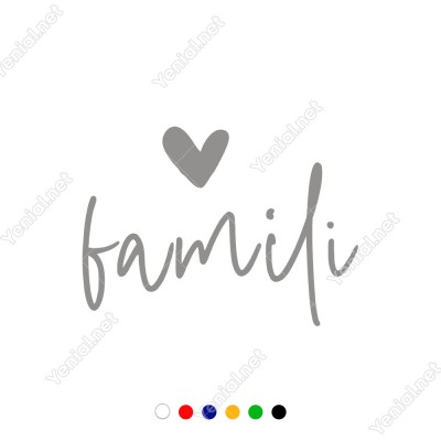 El Yazısı ile Yazılmış Famili Duvar Yazısı Sticker 60x43cm