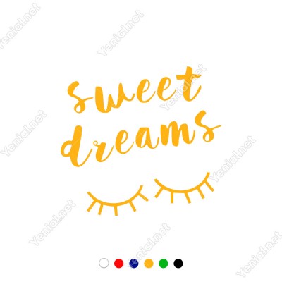El Yazısı ile Yazılmış Sweet Dreams Yazısı Sticker 60x35cm