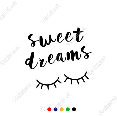 El Yazısı ile Yazılmış Sweet Dreams Yazısı Sticker 60x35cm