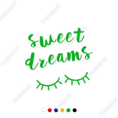 El Yazısı ile Yazılmış Sweet Dreams Yazısı Sticker 60x35cm