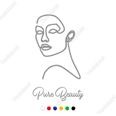 El Yazısı Puse Beauty Ve Kadın  Duvar Yazısı Sticker 60x35cm