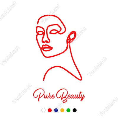 El Yazısı Puse Beauty Ve Kadın  Duvar Yazısı Sticker 60x35cm