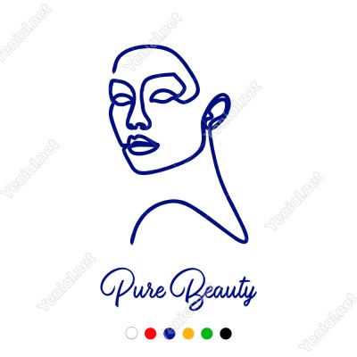 El Yazısı Puse Beauty Ve Kadın  Duvar Yazısı Sticker 60x35cm