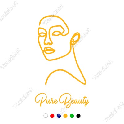 El Yazısı Puse Beauty Ve Kadın  Duvar Yazısı Sticker 60x35cm