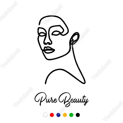 El Yazısı Puse Beauty Ve Kadın  Duvar Yazısı Sticker 60x35cm