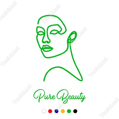 El Yazısı Puse Beauty Ve Kadın  Duvar Yazısı Sticker 60x35cm