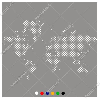 Nokta Nokta Dünya Haritası Duvar Oda Salon İş Yeri İçin Sticker 100x63cm
