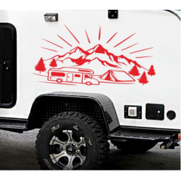 1 adet grup yan kapı dağ etiket karavan camper karavan sticker