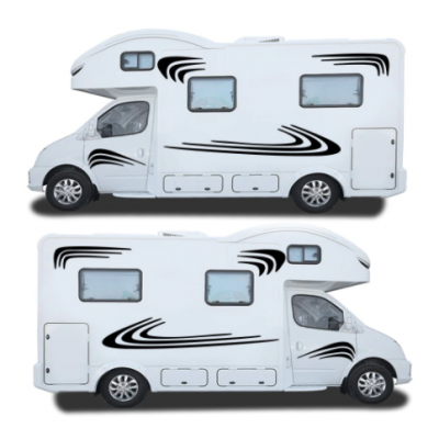 Karavan STRIPES-karavan RV çıkartmaları at binicisi karavan sticker