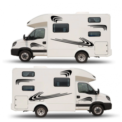 Karavan STRIPES-karavan RV çıkartmaları at binicisi karavan sticker