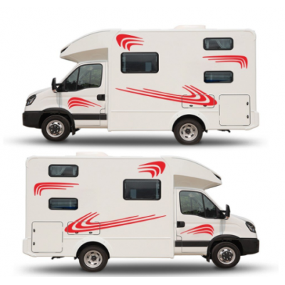 Karavan STRIPES-karavan RV çıkartmaları at binicisi karavan sticker