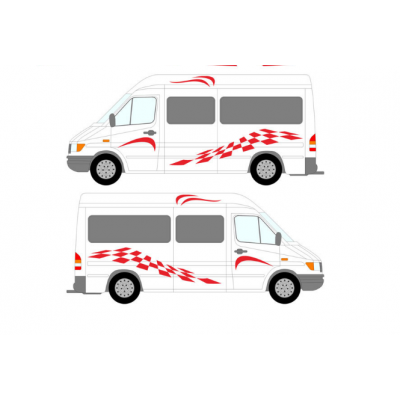 Kare çizgi grafik karavan vinil araba çıkartmaları çıkartmaları Set karavan sticker