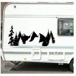 SUV RV Camper Offroad dekor, ağaç orman doğa sahne dağ çıkartması karacan sticker