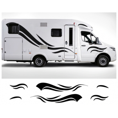 RV sticker ağacı çıkartması dağ sahnesi araba Sticker orman vinil grafik kiti Camper RV römork araba aksesuarları