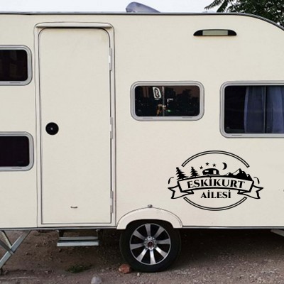 Kişiye Aileye Özel Karavan Stickerı - Karavan Araç Sticker Yapıştırma