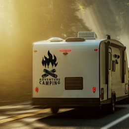 Adventure Camping Karavan - Araç Sticker Yapıştırma