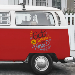 Get Lost Around The World Karavan Araç Sticker Yapıştırma