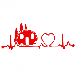 Kişiye Karavana Özel Kalp Atışlı Karavan Sticker Yapıştırma 
