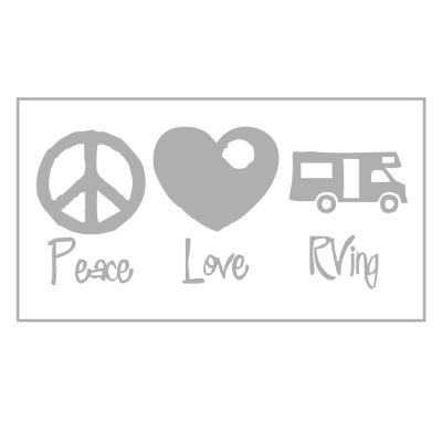 Kişiye Karavana Peace Love Living Sticker Yapıştırma 