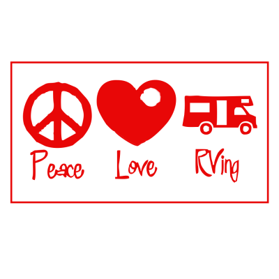Kişiye Karavana Peace Love Living Sticker Yapıştırma 