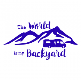 Kişiye Karavana Özel The World İs My Backyard Sticker Yapıştırma İki Adet
