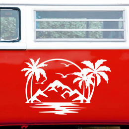 Palmiye Ağacı Karavan - Araç Sticker Yapıştırma