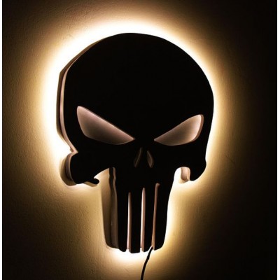 Punisher KuruKafa Lazer Kesim Saç Tabela  40x40cm