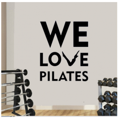 We Love Pilates Yazısı Spor Salonu Duvar Stickerı